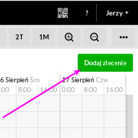 „Dodaj zlecenie” w widoku kalendarza