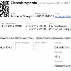 Jak wydrukować zlecenie wyjazdu dla Kierowcy?