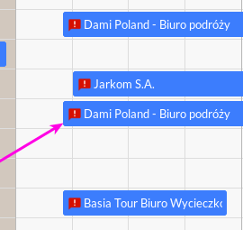 Możliwość oznaczenia kierowców poinformowanych o wyjeździe w paskach tras.