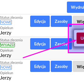 Jak mogę usunąć trasę z jednego dnia pochodzącą z Linii?