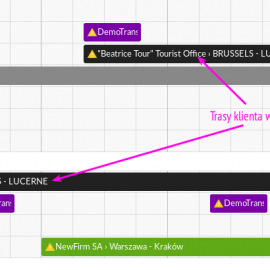 Trasy ważnego Klienta wyróżnione w kalendarzu